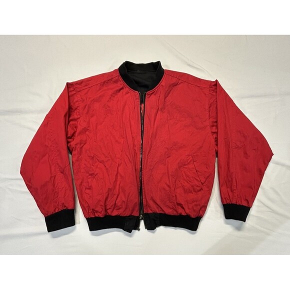 Vintage 90`s Marlboro Jacket Mens Medium Black/Red Reversible Bomber B13 - Picture 5 of 10